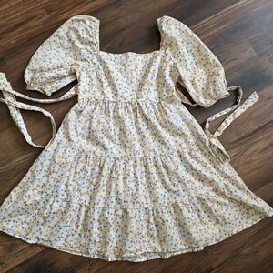 Milkmaid Prairie dress floral puff sleeve socked Mini Small Cottagecore bohocore